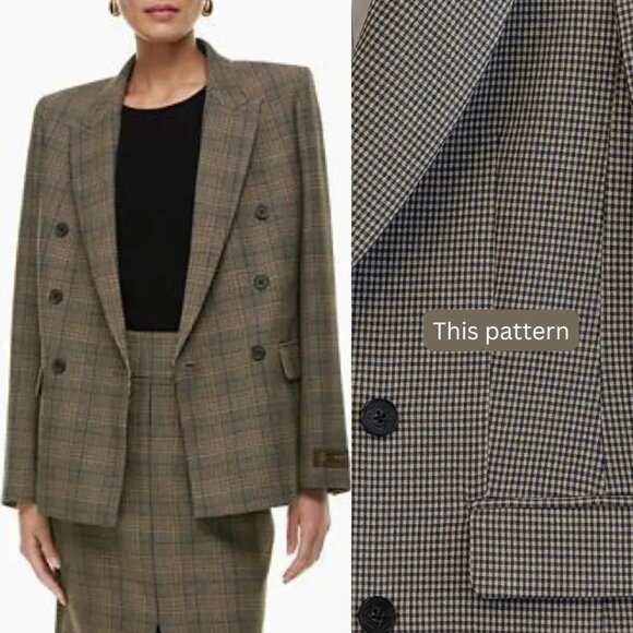Aritzia Wilfred Margaux Check plaid blazer like new 4 small - Picture 1 of 8